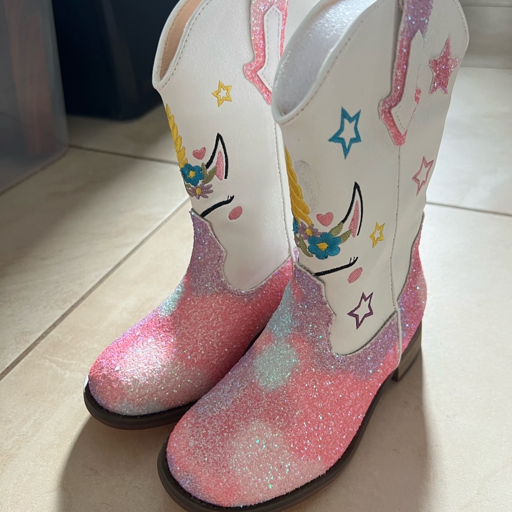 Unicorn Glitter Cowboy Boots
